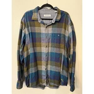 Tommy Bahama Blue Mens XXL Canyon Beach Flannel Button Up‎  D11-26